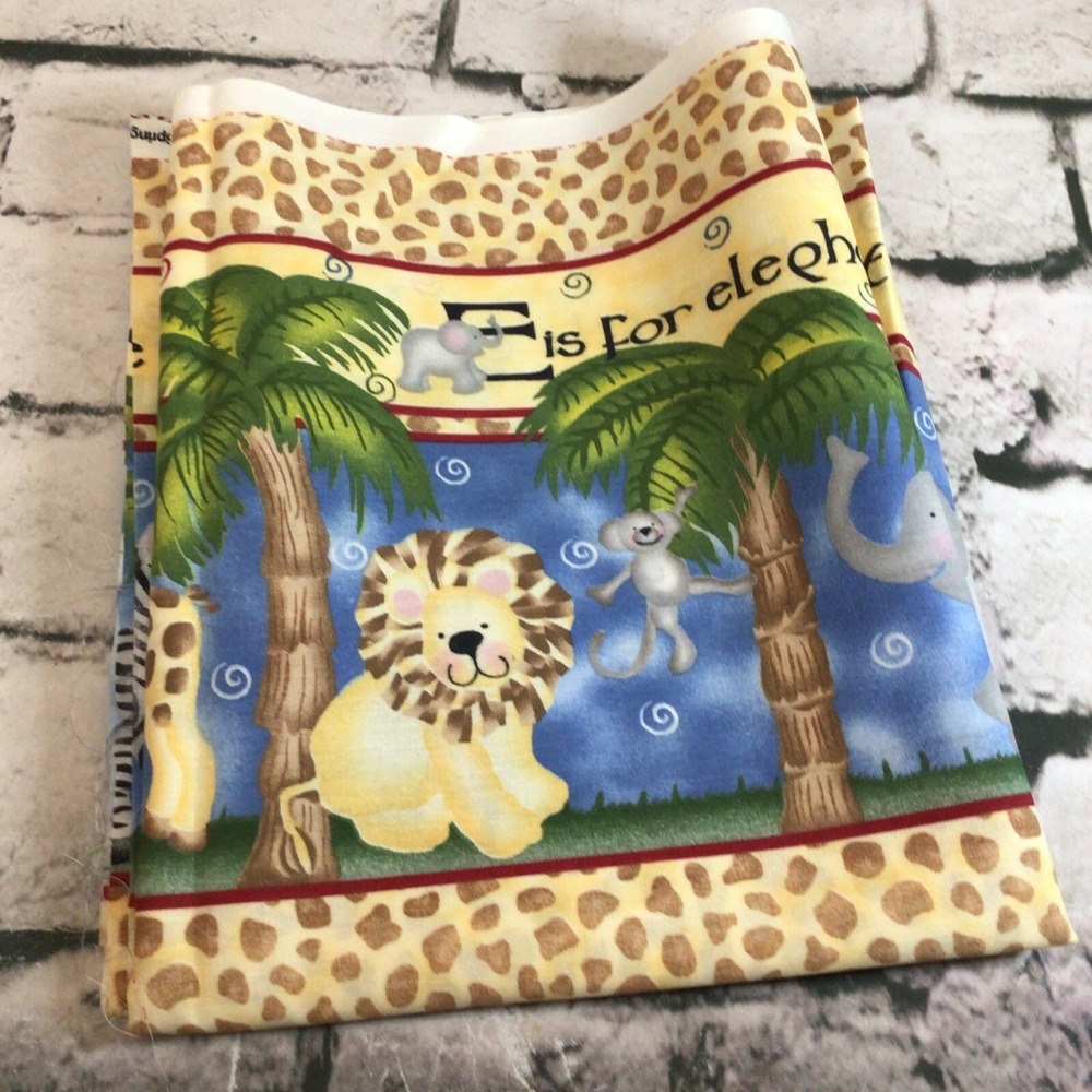 Vintage‎ Daisy Kingdom Fabric #1870 Jungle Jamboree Bumper 44" By 1 yard